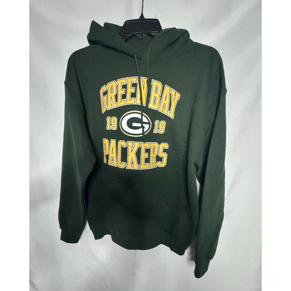 NFL Team Apparel Green Bay Packers Pullover Hoodie Graphic Print Green M